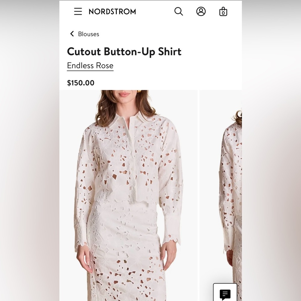 ⭐️Endless Rose cutout button-up lace top Anthropologie Nordstrom - Picture 6 of 11